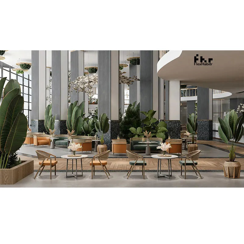 Wholesale China Factory foshan custom design restaurant hotel cafe furniture wooden sets with table and chair