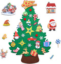 DIY Felt Christmas Tree 3.2FT with 33Pcs Detachable Ornaments Wall Hanging Christmas Decorations Felt Craft Kits for Kids