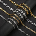 Simple Stainless Steel Bracelet Necklace Set O Word Cut Chain Cross Chain Titanium Steel Chain Accessories Wholesale