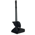 Pivoting Standing Lobby Dustpan With Metal Long Handle and Plastic Broom Head Set