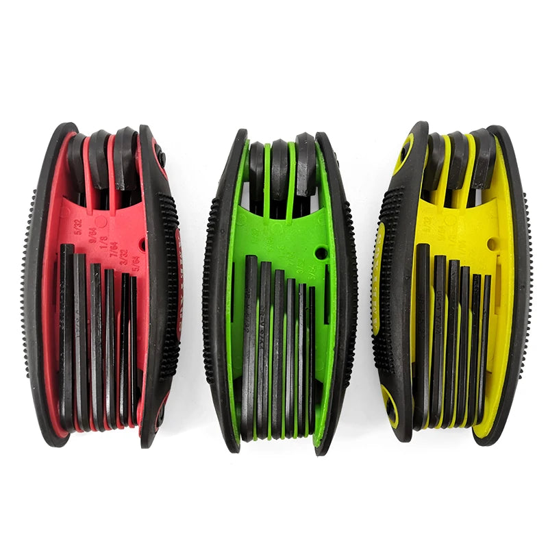 Archery Portable Folding Wrench 9 in 1Multi-tool Set Virous Sizes Hexagonal Spanner Accessories for Bow Hunting