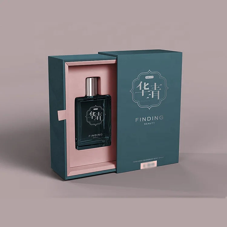 Customized Luxury Dark Green Cardboard Drawer Box Premium Perfume Gift Box Drawer Box Packaging