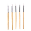 5 Pcs Custom Professional Flat Oval Silicone Gel Nail Art Brush Set with Crimped Ferrule Wood Handle Manicure Craft