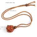 Hot Selling Natural Stone Net Pendant Necklace Healing Crystal Irregular Gemstone Pendant for Birthday Gift