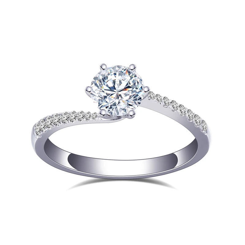 MSR-936 18K Gold 0.6ct Round Lab Grown Diamond Ring Women's Diamond Rings Engagement Wedding Jewelry