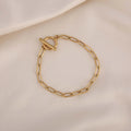 18k PVD Toggle Paper Link Chain Toggle Bracelet Stainless Steel  Jewelry Wholesale