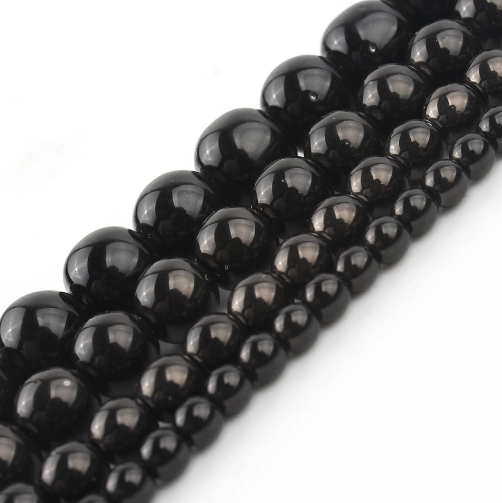 Wholesale Natural Black Hematite Stone Beads 3/4/6/8/10MM round Smooth for Jewelry Making DIY