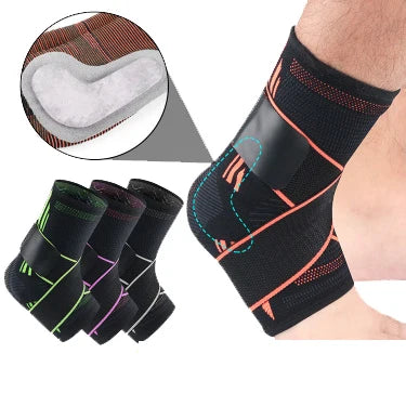 Customizable Nylon Fitness Ankle Support Brace with Adjustable Protective Logo for Basketball Winter Sports