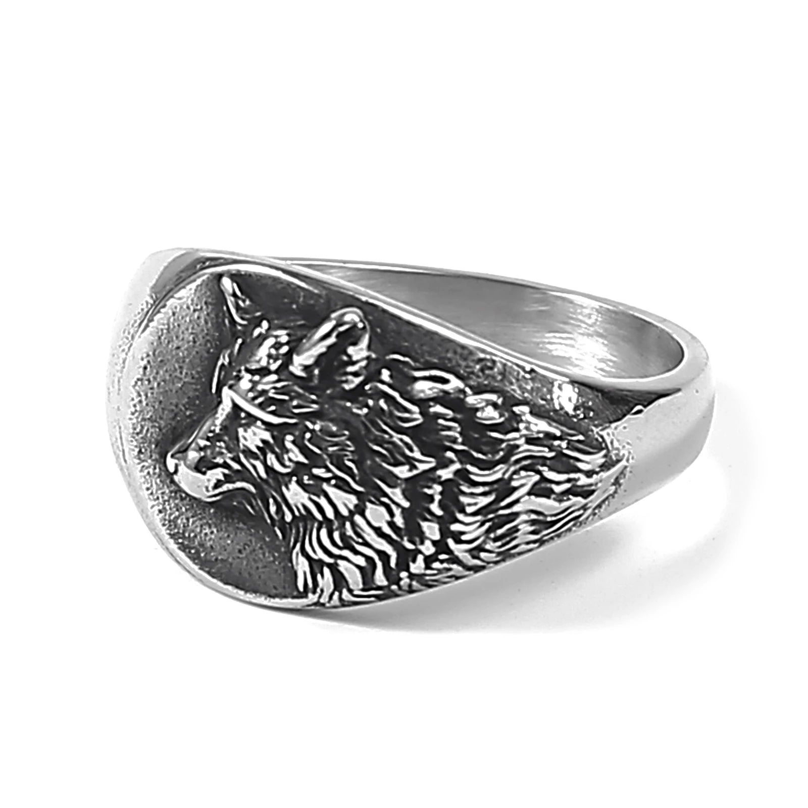 Viking Souvenir Stainless Steel Ring Men's Viking Ring Norse Myth Wolf Ring Viking Jewelry