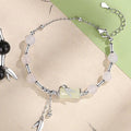 925 Pure Silver Material Original Design Lady's Bamboo-shaped  Bracelet Chinese Style and Tian'er Jade Beads