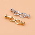 Unique 925 Sterling Silver 8 Shape Two Pearl Connection Clasp for Bracelet/Necklace Making Wholesale