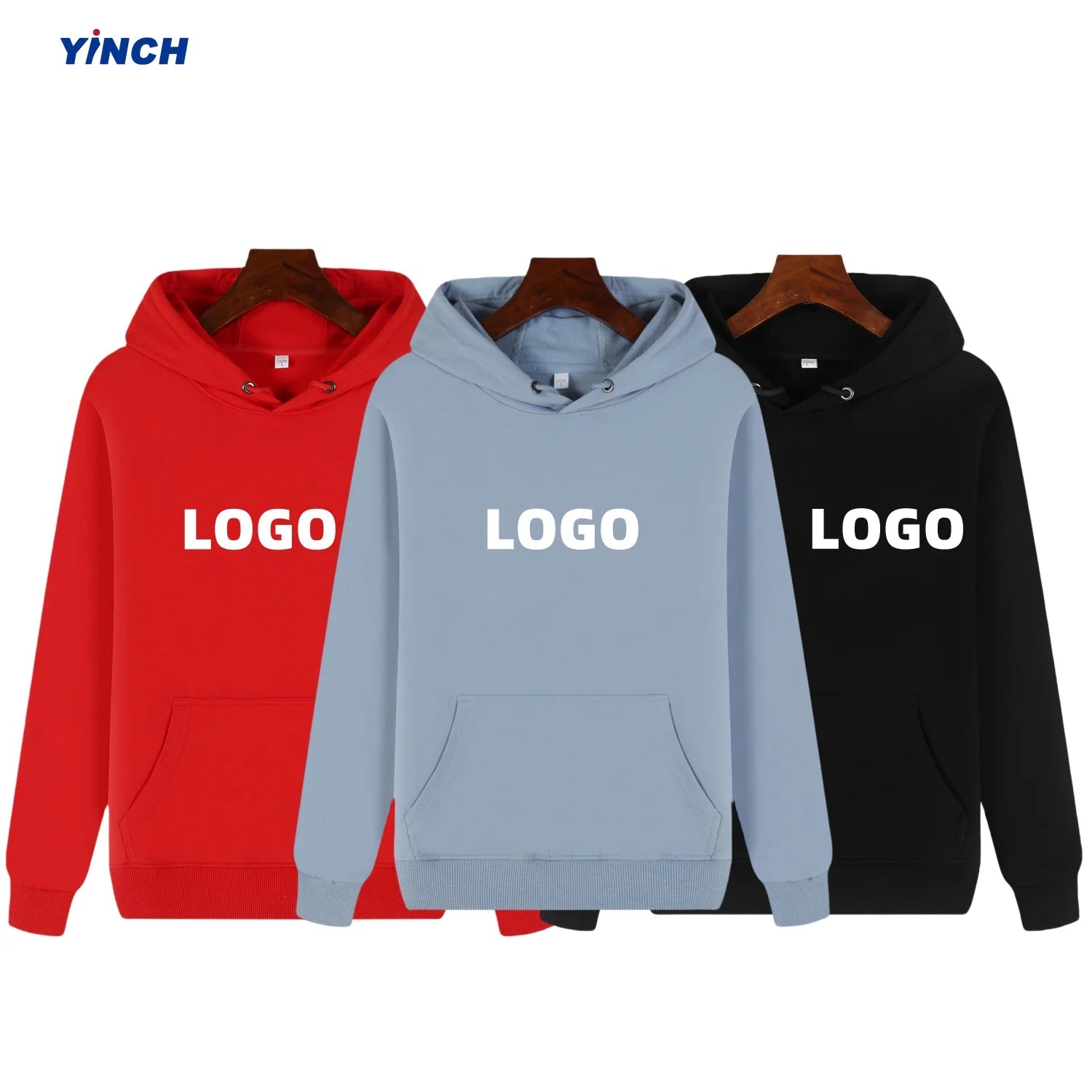 YINCH Garment French Terry 300gsm Hoodie Unisex Blank Custom High Quality Wholesale Cotton Pullover Sweatshirts Man