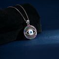 Wholesale Pendant Jewelry Rhodium Plated Cubic Zirconia Devil Eye Retro Pendant 925 Sterling Silver Fine Jewelry Pendant