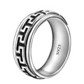 Wholesale Custom 925 Sterling Silver Vintage Black Wide Width Biker Punk Men Ring