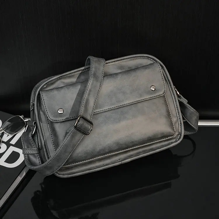 Custom Fashion High Quality Pu Leather Sport Side Chest Sling Crossbody Luggage Travel Shoulder Messenger Bag for Men Women