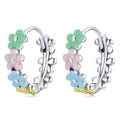 925 Sterling Silver Multiple Colorful Daisy Flower Ear Buckles Earrings for Women Clips Chic Fashion Jewelry Arete BSE508