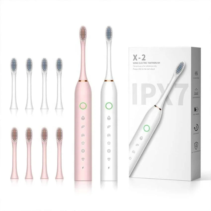 IPX6 Waterproof Powerful Cleaning Whitening Tooth Cleaner Smart Rechargeable 6 Level Speed Sonic Electric Toothbrush