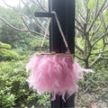 2025 Women Feather Clutch Purse Ladies Pearl Chain Bags for Bridal Women Formal Banquet Party Bags Fluffy Fur Evening Handbags