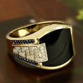 SC Hot Sale Gold Plated Hip Hop Rings Fashion Gold Silver Full Diamond Rings Punk Size 6-13 Chunky Finger Black Thick Rings