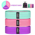 Wholesale Custom Logo Fitness Workout Loop Band Set Long Booty Resistance Band Hip Exercise Yoga Band with Fabric Latex Material