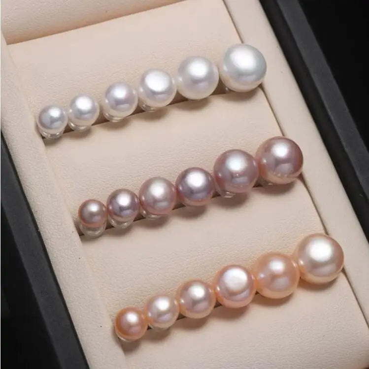 Natural Freshwater Pearl Stud Earrings 5mm -10mm Sterling Silver Pearl Earrings Bridesmaids Gift Everyday Earrings