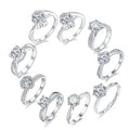 Wholesale Price Sterling Silver Vintage Ring 6.5mm 1ct Round Moissanite Stone 925 Sterling Silver Girl Ring
