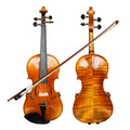 Sinomusik New Oil Painting Handmade Solid Wood Violin with Ebony Fingerboard  Foam case Brazilwood Bow HV10