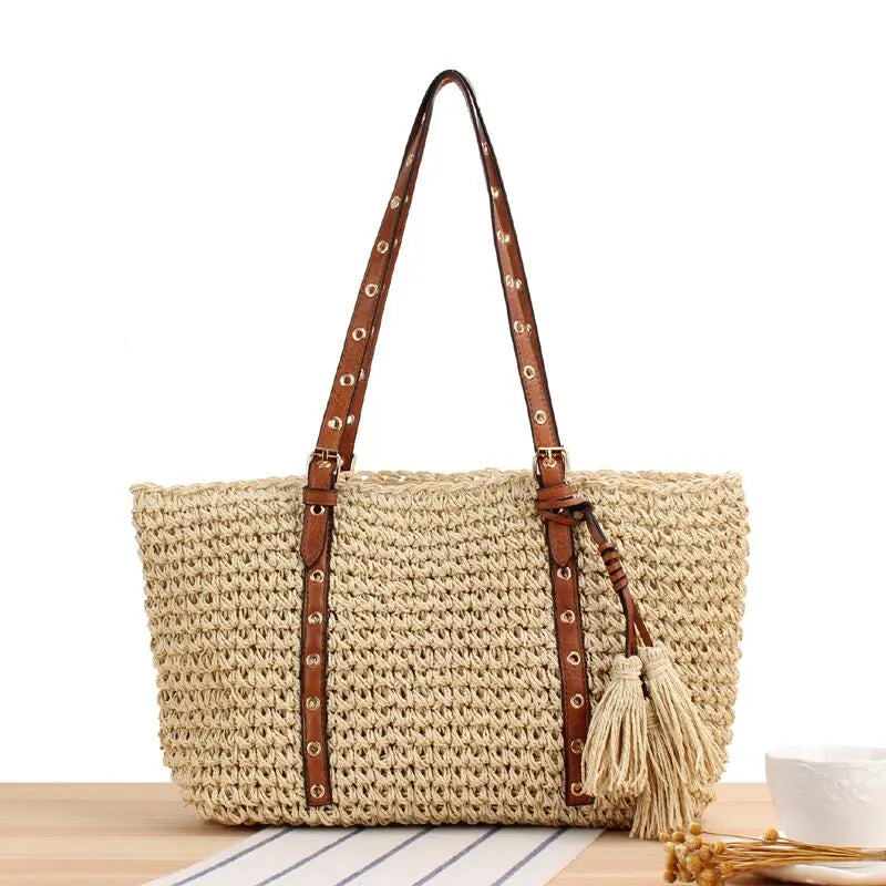 Customized Moroccan Straw Beach Bag Summer Straw Bags Women Handbags