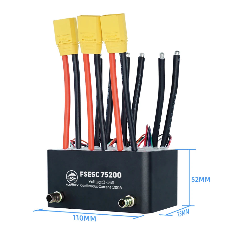 Flipsky Waterproof FSESC 75200 75V 16S 200A ESC Based on VESC  with Water Cooling Enclosure for Efoil Electric Surfboard