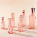 Luxury 2 Oz Pink Glass Spray Bottles 50ml Fine Mist Atomizer Perfume Cream Serum Bottle Dropper Screw Cap Sizes 10ml 100ml Empty