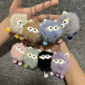 New Cute Cartoon Keychain Plush Doll Small Coal Ball Bag Pendant Woven Style Anime Pig Small Gift Car Keychain Accessories