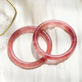 Authentic Natural Solid Gemstone Strawberry Jade Stone Bangle Bracelet Jewelry Women