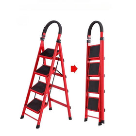 Climbing Ladder Folding Ladders Supermarket CE/EN131 Step Foldable Steel Modern Household Safety Platform Red 2-6 Carton Anta
