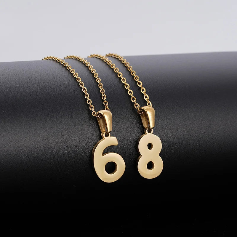 Wholesale Stainless Steel Customer DIY 0 1 2 3 4 5 6 7 8 9 Necklace