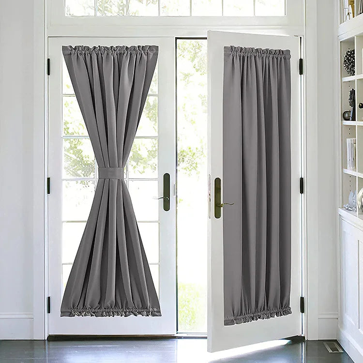 Rod Pocket Thermal Blackout Curtain for Doors with Glass Window Kitchen and Patio Doors for Privacy 25 X 72 Inches Long