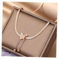 VKME  Butterfly Snake Bone Chain Stainless Steel Necklace for Women Jewelry