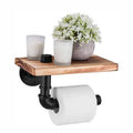 Walnut Wood Toilet Paper Holder Wall Mounted Solid Wood Bathroom Tissue Holder