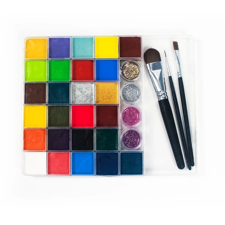20-Color Clown White Face Body Paint Palette Environmental Protection Pigment 20ml Each Special Effects Makeup for Festivals