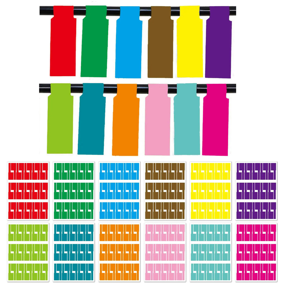 A4 Network Cable Labels P-Type Waterproof Power Cable Blank Color Cable Adhesive Labels
