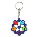 Fast Customization Custom Your Logo Design Personalized Flower Shaped Rubber Keychain Beautiful Flower Keyring