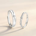 BASQUESUN Factory Wholesale Copper Inlaid Zircon Princess and Prince Couple Niche Simple yet Stylish Light Luxury Crown Ring