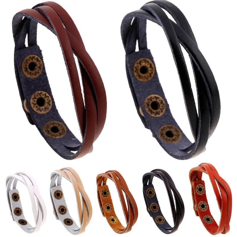 Korean & Japanese Style Multicolor Braided Leather Bracelet