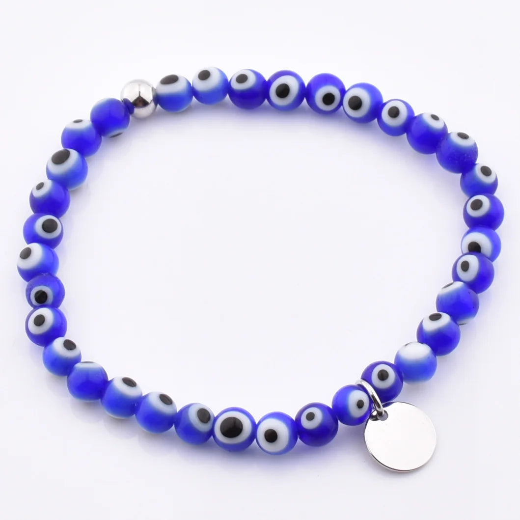 Fashion Eye Evil Elastic Natural Gemstone Bracelet Healing Stone Bracelets