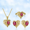 RINNTIN SGM-7 Original Design Jewelry 925 Sterling Silver Gem Stone Necklace Crystal Natural Gemstone Garnet Jewelry Set