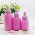 Customized Flat Shoulder Glass Dropper Bottle 20ml 40ml Pink Black Essential Oil EyelashSerum Bottle 1oz Oil Bottle Packaging
