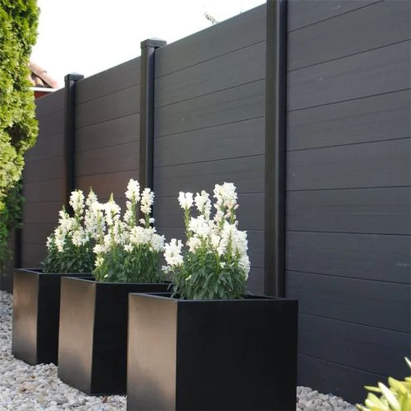 Wholesale Black Design Garden Privacy Safety Cheap Fence Panels UV Resistance WPC Eco-Friendly Rot Proof 15-Year Warranty