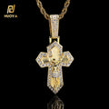 NUOYA Hip Hop Fashion Jewelry Christian Jesus Cross Pendant Micro Inlaid CZ Stone Iced Out Cross Charms Pendant for Men Women