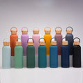 500 ML Small Mouth Design Portable Handle Lid  With Bamboo and Wood Material Simple Outdoor Sports Stainless Steel Water Bottle