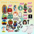 Customized Wholesale 2D Diy Clog Sandal Accessories Gog Blessed Bible Shoes Decorations Religion Jesus Virgin Mary Shoe Charms