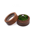 Personalized Round Wooden Wedding Ring Box Mini Black Walnut Double Ring Boxes for Ceremony Engagement